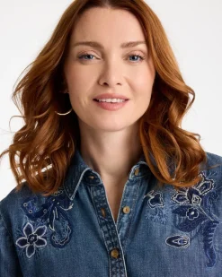 Embroidered Denim Shirt