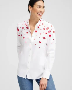 Embroidered Hearts Shirt