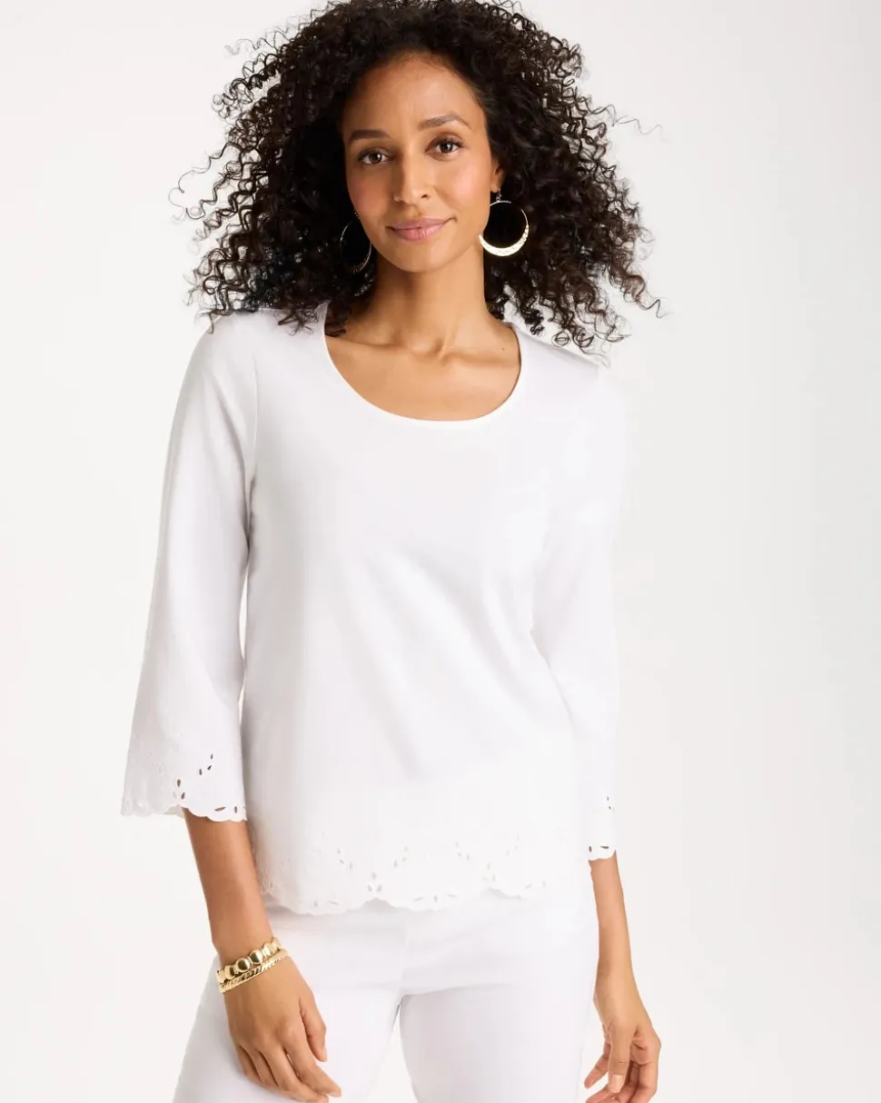 Embroidered Hem Top