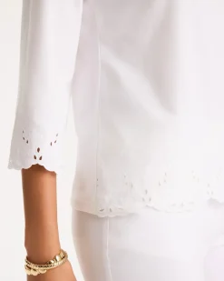 Embroidered Hem Top