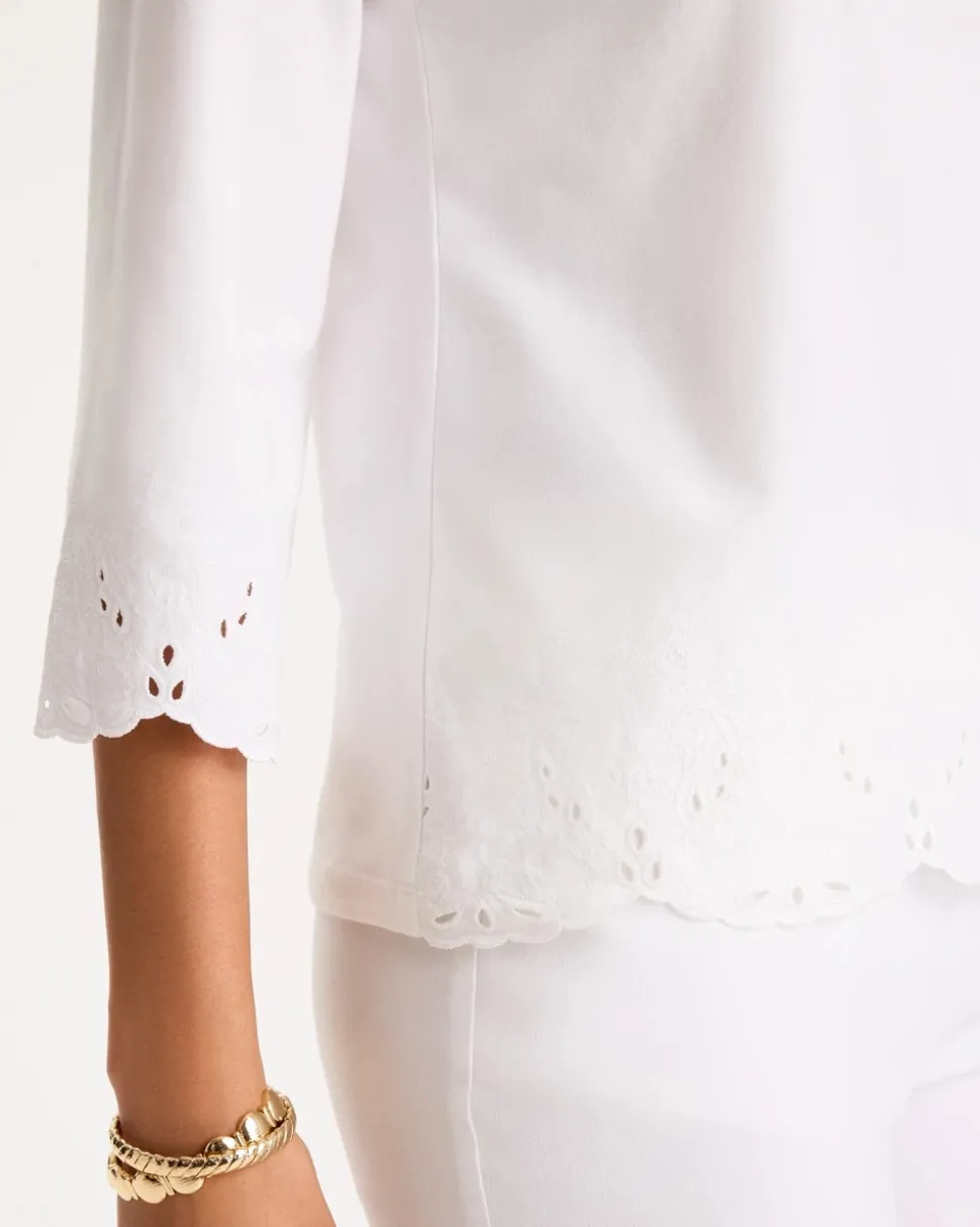 Embroidered Hem Top