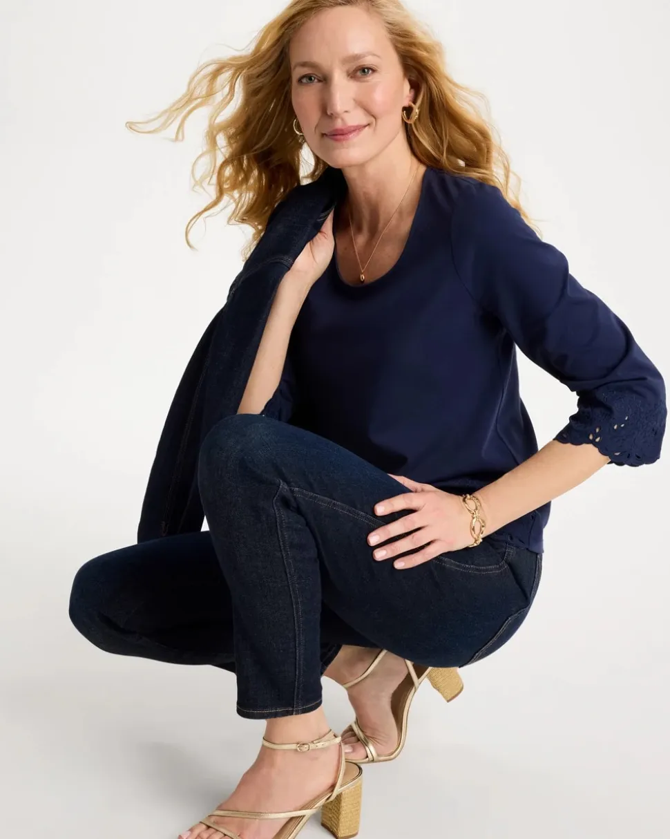 Embroidered Hem Top