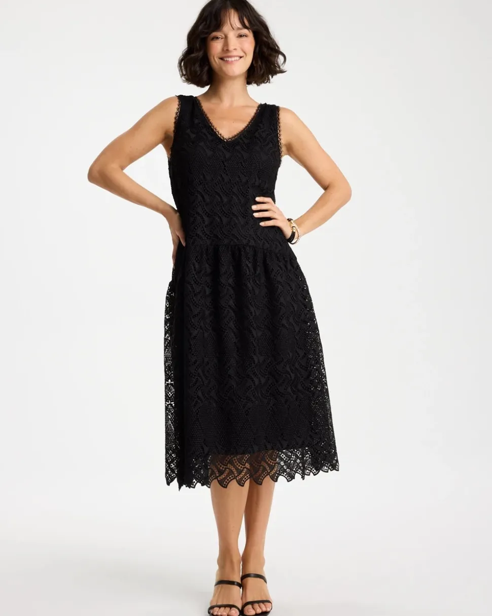 Embroidered Lace Sleeveless Dress