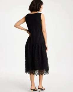 Embroidered Lace Sleeveless Dress
