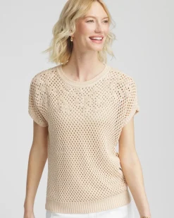 Embroidered Pointelle Pull-Over