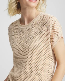 Embroidered Pointelle Pull-Over