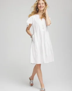 Embroidered Popover Dress