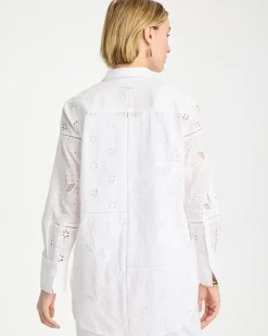 Embroidered Trapunto-Trim Tunic