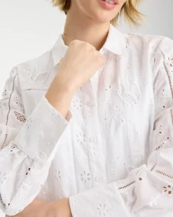 Embroidered Trapunto-Trim Tunic