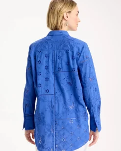 Embroidered Trapunto-Trim Tunic
