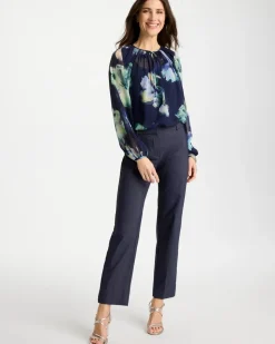 Emme Fly Front Straight Ankle Pants