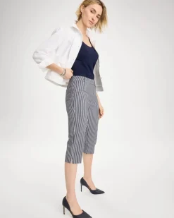 Emme Slim Striped Capri Pants
