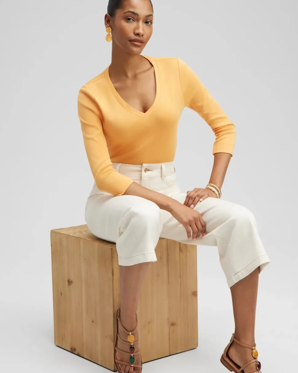 Everyday 3/4 Sleeve V-Neck Tee