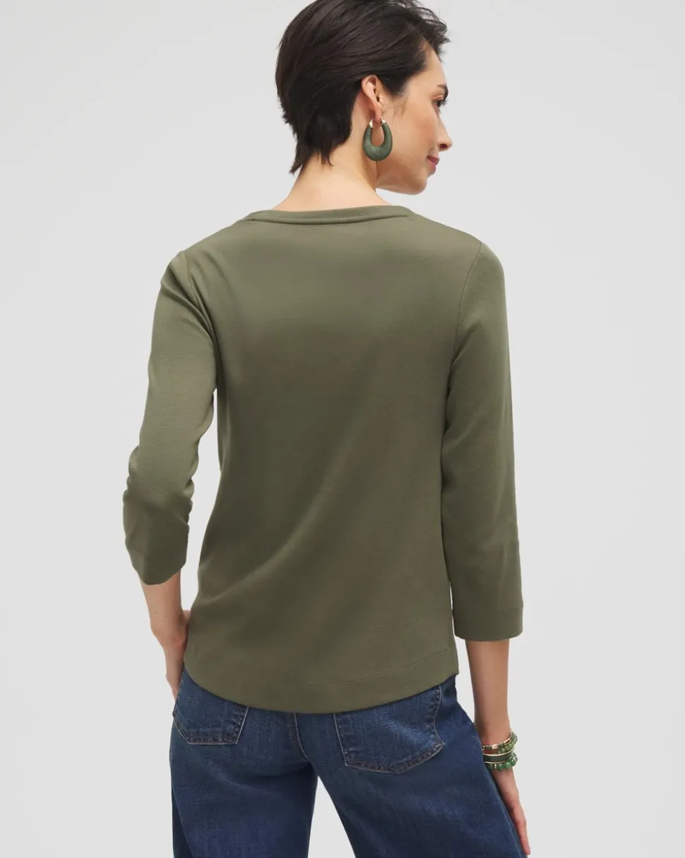 Everyday 3/4 Sleeve V-Neck Tee
