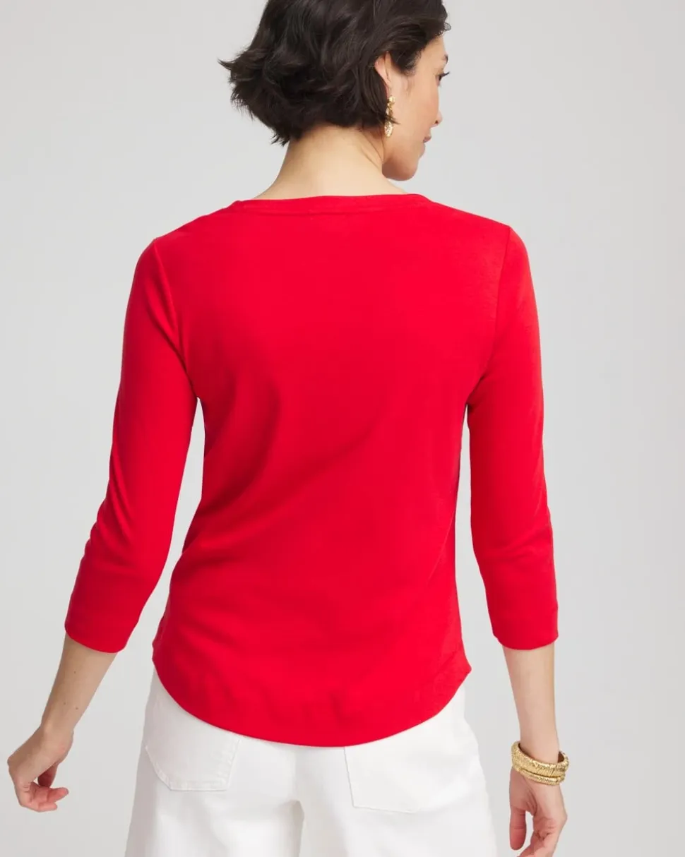 Everyday 3/4 Sleeve V-Neck Tee