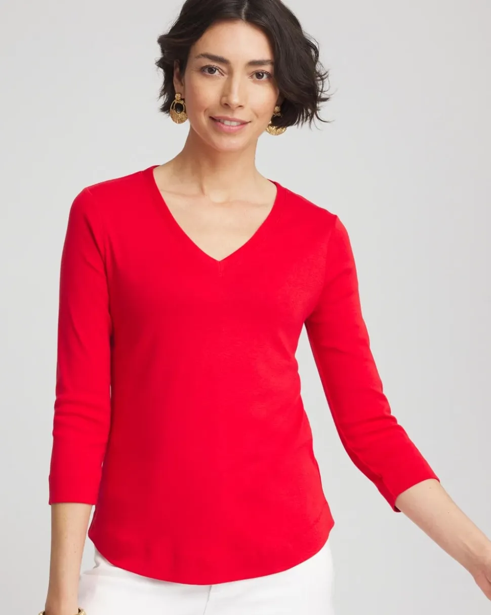 Everyday 3/4 Sleeve V-Neck Tee