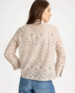 Eyelet Collared Shirt
