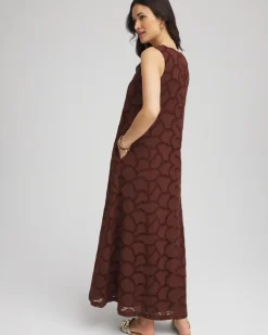 Eyelet Cutout Maxi Tank Dress