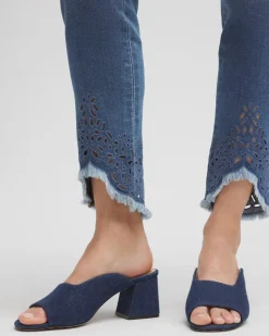 Eyelet Tulip Hem Pull-on Ankle Jeggings
