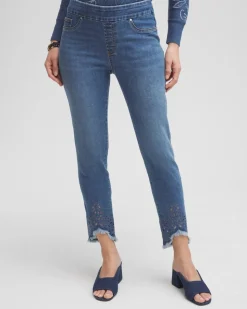 Eyelet Tulip Hem Pull-on Ankle Jeggings