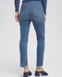 Eyelet Tulip Hem Pull-on Ankle Jeggings