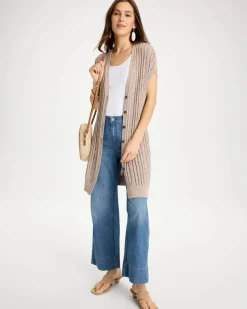 Faucet V-Neck Long Cardigan Vest