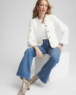 Faux Horn Button-Up Cardigan