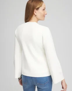 Faux Horn Button-Up Cardigan