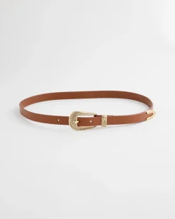 Faux Leather Skinny Belt