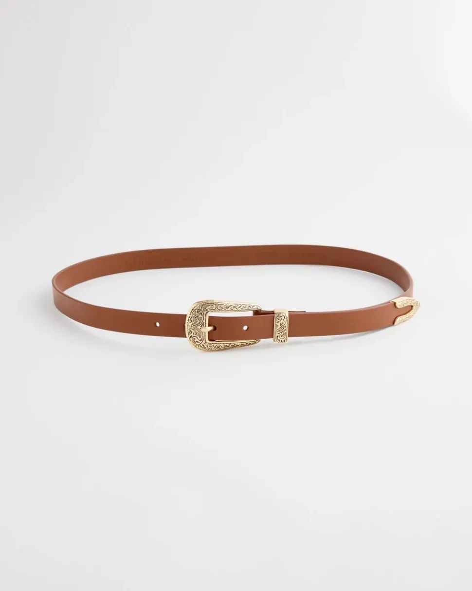 Faux Leather Skinny Belt