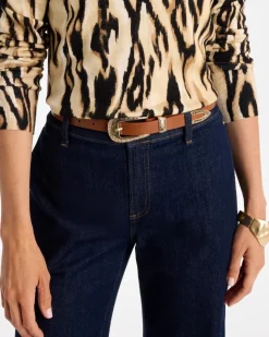 Faux Leather Skinny Belt