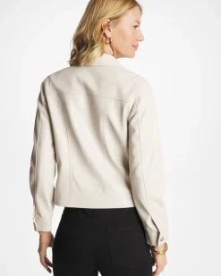 Faux Leather Trucker Jacket