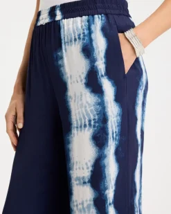 Faux Silk Tie-Dye Palazzo Pants