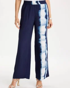 Faux Silk Tie-Dye Palazzo Pants