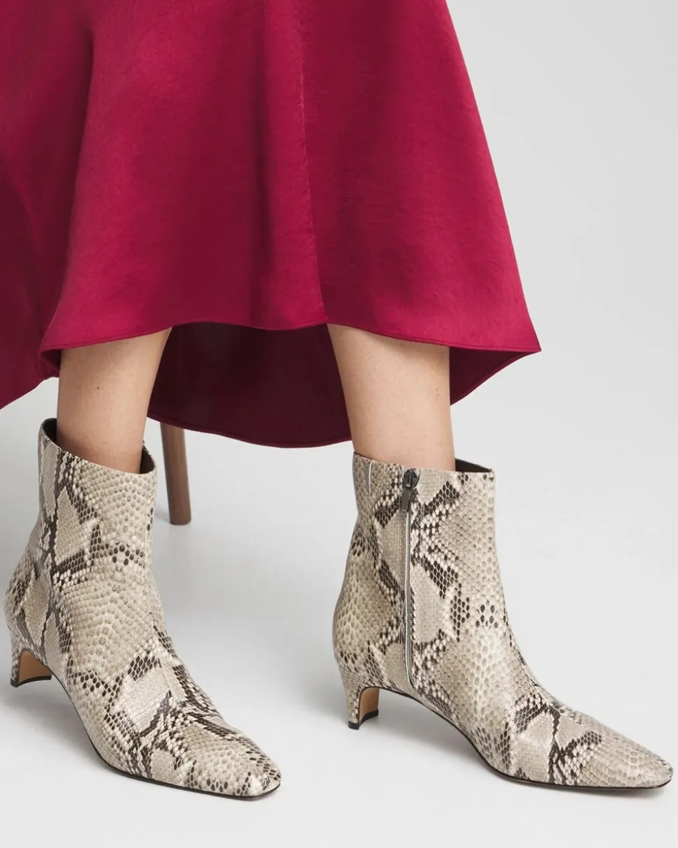 Faux Snakeskin Skinny Heel Ankle Boot