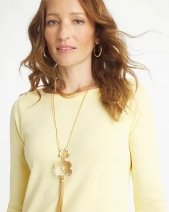 Filigree Flower Tassel Necklace