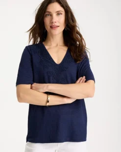 Flora Lace V-Neck Tee