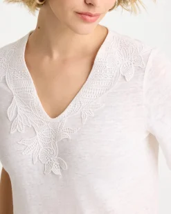Flora Lace V-Neck Tee