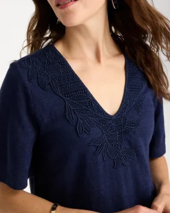 Flora Lace V-Neck Tee
