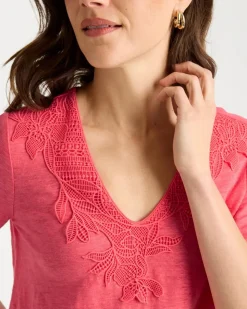 Flora Lace V-Neck Tee