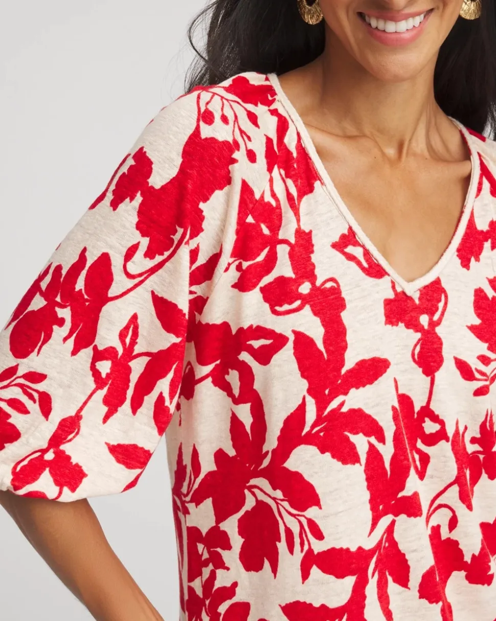 Floral Braided Linen Top