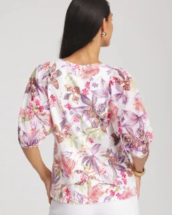 Floral Dolman Sleeve Knit Top