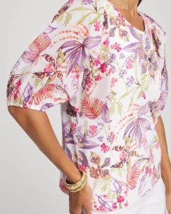 Floral Dolman Sleeve Knit Top