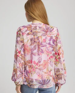 Floral Georgette Pintuck Blouse
