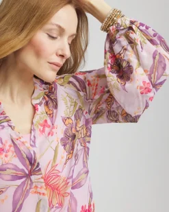 Floral Georgette Pintuck Blouse