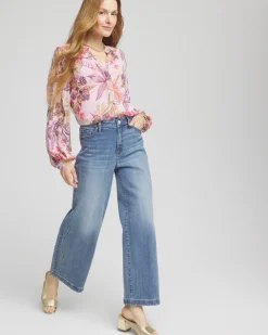 Floral Georgette Pintuck Blouse