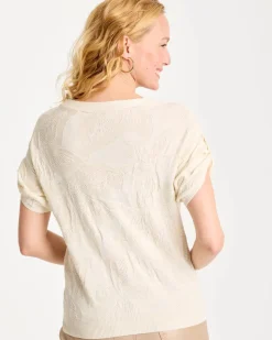 Floral Jacquard Dolman Pullover Sweater