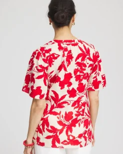 Floral Linen Popover Shirt