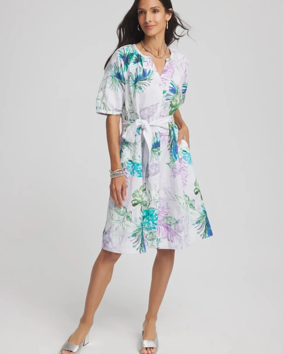 Floral Linen Shirtdress