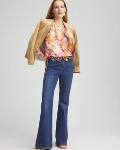 Floral Long Sleeve V-Neck Pullover Sweater